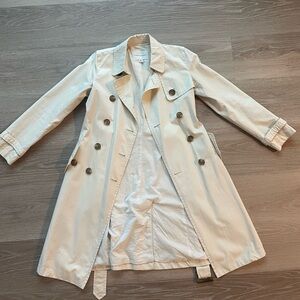 Classic Cream Double-Breasted Trench Coat